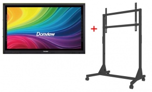Pachet interactiv cu Display LED 75’’ cu touch DONVIEW DS-75IWMS-L02A si Stand TV pe roti Multibrackets 2883, 55