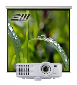 Pachet cu Videoproiector CANON LV-X320 Portabil si Ecran proiectie manual Blackmount 1/1MN200