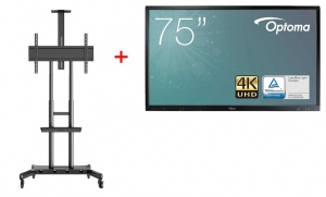 Pachet Interactiv Monitor LED Touch 4K Optoma OP751RKe 75 Inch + Stand TV Mobil Multibrackets 4627