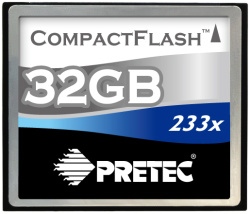 Card De Memorie Pretec Cheetah II CompactFlash 32GB 233x (transfer de pana la 35 MB/s)