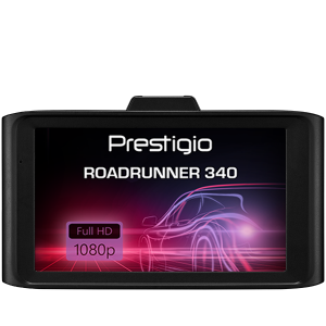 Car Video Recorder PRESTIGIO RoadRunner 340 (FHD 1920x1080@24fps,3.0 inch screen, NTK96223, 1 MP CMOS GC1043 image sensor, 12 MP camera, 120° Viewing Angle, Mini USB, 180 mAh, Automatic Night Mode, Motion Detection, G-sensor, Cyclic Recording, Black, Plastic)
