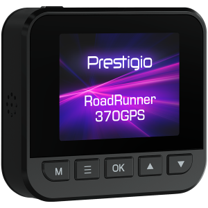 Prestigio RoadRunner 370GPS, 2.0-- IPS (320x240) display, FHD 1920x1080@30fps, HD 1280x720@30fps, AIT8336N, 2 MP CMOS GC2053 image sensor, 2 MP camera, 140Â° Viewing Angle, Micro USB, 120 mAh battery, GPS, Night Vision, Motion Detection, G-sensor, Cyclic Recording, color/black, plastic case