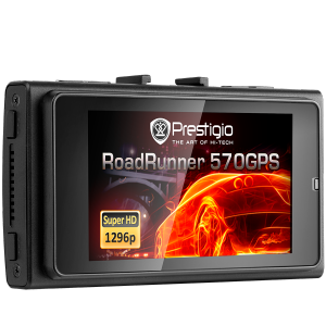 Car Video Recorder PRESTIGIO RoadRunner 570GPSb (SHD 2304x1296@30 fps, 2.7 inch screen, Ambarella A7, 3 MP, 170Ëš viewing angle, HDMI, 10x zoom, 130 mAh, GPS, Night vision, Motion detection, LDWS, EIS, IR, G-Sensor, black)