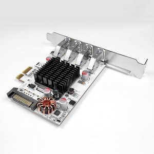 PCIe Adapter 4x USB3.0 UASP heatsink VIA + LP