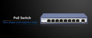 HORED Switch 9 ports 10/100BaseT (8xPoE, 96W) 802.3at/af Each port up to 30W