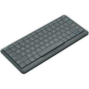 Prestigio Click&Touch 2, wireless multimedia smart keyboard with touchpad embedded into keys, auto-switch between keyboard and touchpad modes, touch multimedia sliders, left and right physical 