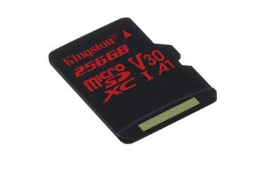 Kingston microSDXC Canvas React 256GB 100R/80W U3 UHS-I V30 A1 Card w/o adapter