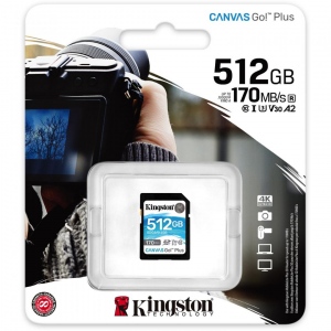 CARD SD KINGSTON, 512 GB, SDXC, clasa 10, standard UHS-I U3, 