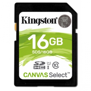 Card De Memorie Kingston 16GB SDHC Clasa 10 Negru