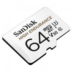 Card de Memorie Sandisk High Endurance MicroSDXC, 64GB, Alb 