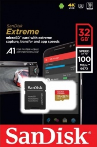 Card De Memorie Sandisk Extreme MicroSDHC 32GB Clasa 10 Rosu-Auriu