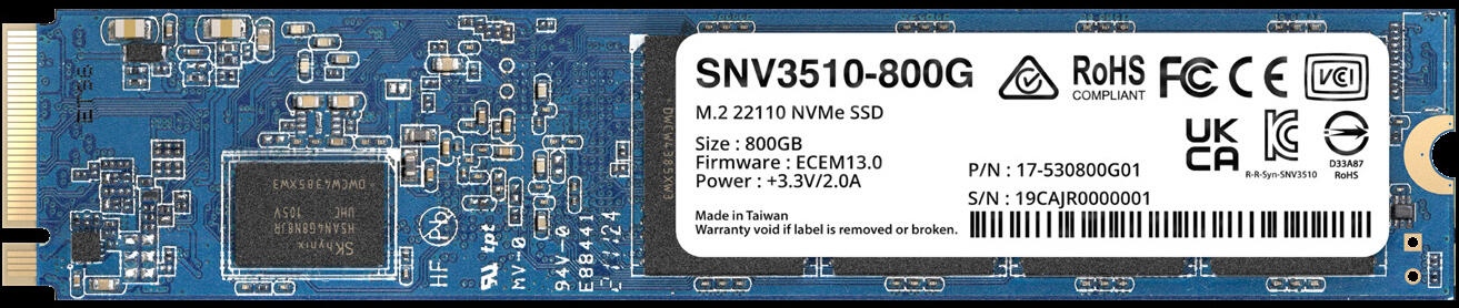SSD Synology SNV3510-800G 800GB NVMe M.2 PCIe Gen 3.0 x 4
