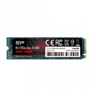 SSD Silicon Power P34A80 256GB, M.2 PCIe Gen3 x4 NVMe, 3400/3000 MB/s