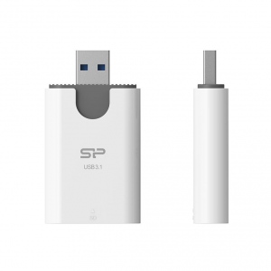 Card Reader Silicon Power Combo USB 3.1 microSD and SD, White
