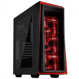 Carcasa Silverstone Gaming CarcasÄƒ PC SST-RL06BR-PRO Red Line Midi Tower ATX, negru