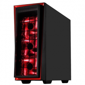 Carcasa Silverstone Gaming CarcasÄƒ PC SST-RL06BR-PRO Red Line Midi Tower ATX, negru