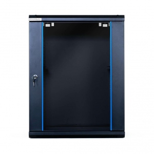 START.LAN rack wall-mounting cabinet 19-- 15U 600x450mm black (glass front door)