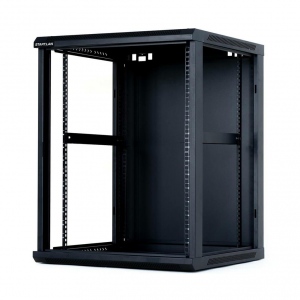 Rack START.LAN wall-mounting cabinet 19-- 15U 600x600mm black (glass front door)