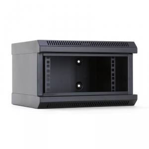 START.LAN rack wall-mount cabinet 10-- 4U 350x200mm black (glass front door)
