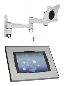 Suport tableta perete cu Multibrackets MB-3268 si Vogel-s PTS2010, securizat, rotabil 360grade, stanga-dreapta 90grade