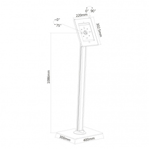 NewStar Tablet Floor Stand (for Apple iPad 2/3/4/Air/Air 2) TABLET-S300WHITE