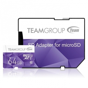 Card De Memorie Team Group Micro SDXC 64GB UHS-I +Adapter, Purple