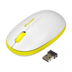 Mouse Wireless VAKOSS  Alb-Galben