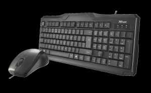 Kit Tastatura + Mouse Cu Fir Trust Wired Classic, Black