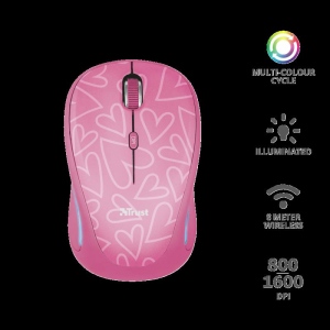 Mouse Wireless Trust Yvi FX Pink