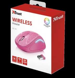 Mouse Wireless Trust Yvi FX Pink