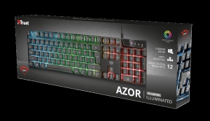 Tastatura Cu Fir Trust GXT 835 Azor. Iluminata, Led Multicolor, Black