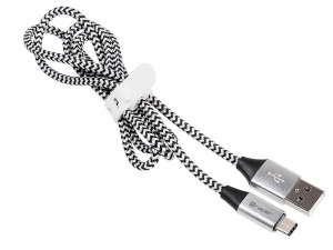 Cablu TRACER USB 2.0 TYPE-C A Male - C Male 1,0m negru È™i argintiu