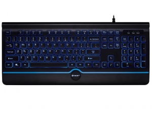 Tastatura Cu Fir Tracer Ofis Pro USB, Iluminata, Led Albastru, Neagra