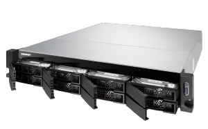 NAS QNAP 8-Bay TurboNAS, SATA 6G, AMD 4C 2,0GHz, 4GB, 4xGbE, 1x10GbE LAN, w/o rails