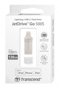 Memorie USB Transcend 128GB iOS, JetDrive Go 500, Silver