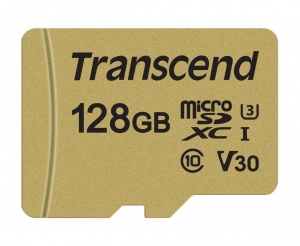 Card De Memorie Transcend micro SDXC USD500S 128GB Clasa 10 UHS-I U3 Up to 95MB/S+adapter