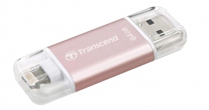 Memorie USB Transcend 64GB for iOS device, JetDrive Go 300, Rose