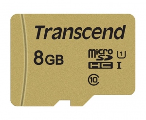Card De Memorie Transcend micro SDHC 8GB Clasa 10 + Adapter Gold