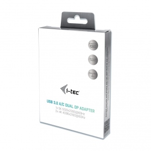 i-tec USB 3.0 / USB-C Dual Display Port Adaptor Video 2x 4K 60Hz or 1x 5K 60Hz