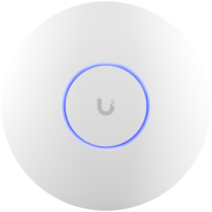 Router Wireless U6 Long-Range; WiFi 6; 8 spatial streams; 185 m² (2,000 ft²) coverage; 350+ connected devices; Powered using PoE+; GbE uplink.
