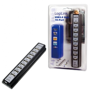 LOGILINK - Hub USB 10-porturi 2.0 cu alimentare