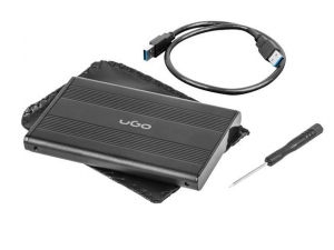 UGO enclosure for 2.5-- SATA - USB3.0 MARAPI S130, Aluminum, black
