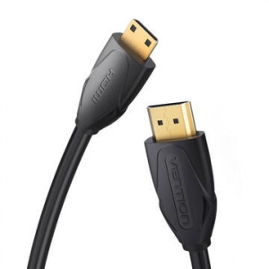 Cablu video Vention, HDMI(T) -miniHDMI(M), 1.5m, rezolutie maxima 4K la 30Hz, conectori auriti, cupru, dublu sens,invelis PVC, negru, 