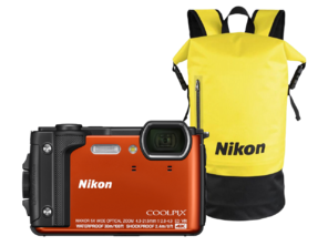 Aparat Foto Digital Compact Nikon CoolPix W300 Holiday Kit, 16 MP, Portocaliu
