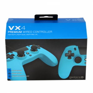 Gioteck - VX4 Premium Wired Controller Blue for PS4 & PC MULT Multi-Platform