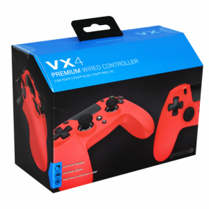 Gioteck - VX4 Premium Wired Controller Red for PS4 & PC MULT Multi-Platform