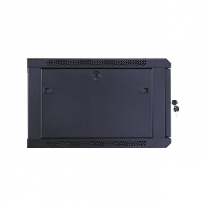 Rack Linkbasic wall-mounting cabinet 19 inch 6U 600x600mm black (steel front door)
