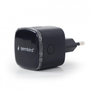 Gembird WiFi repeater, 300 Mbps + LAN, black