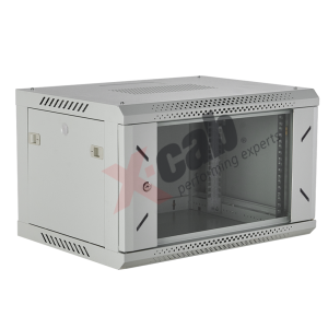 Cabinet metalic de perete 19”, tip rack wallmount, 6U 600x450 mm, Xcab Gri