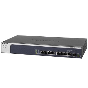Switch NETGEAR XS508M-100EUS 8-Port 10-Gigabit/Multi-Gigabit Ethernet Unmanaged Switch with 1 SFP+ Ports, Desktop and Rackmount - Black/Grey